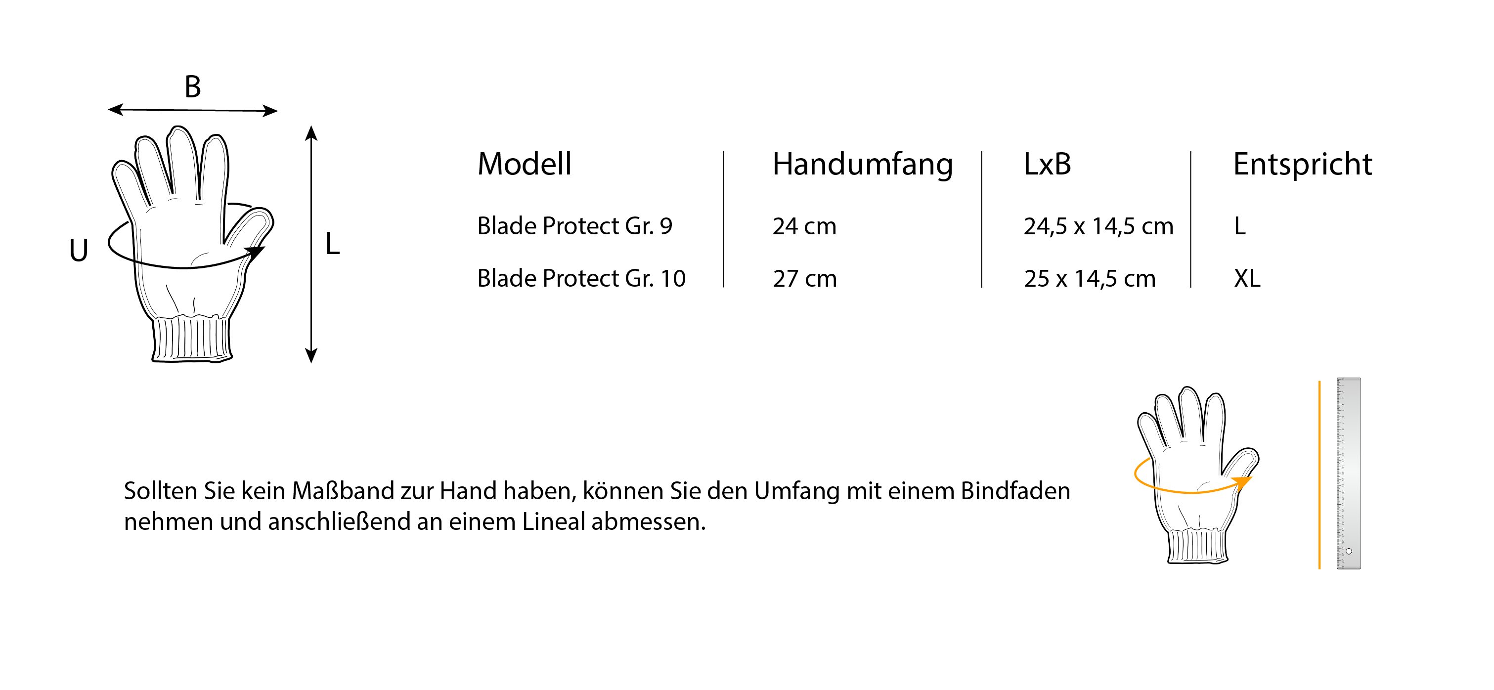 TECH-CRAFT Schnittschutzhandschuhe Schnittschutzhandschuh Blade Protect Gr. 10 (3er Set) Touchscreen-Finger