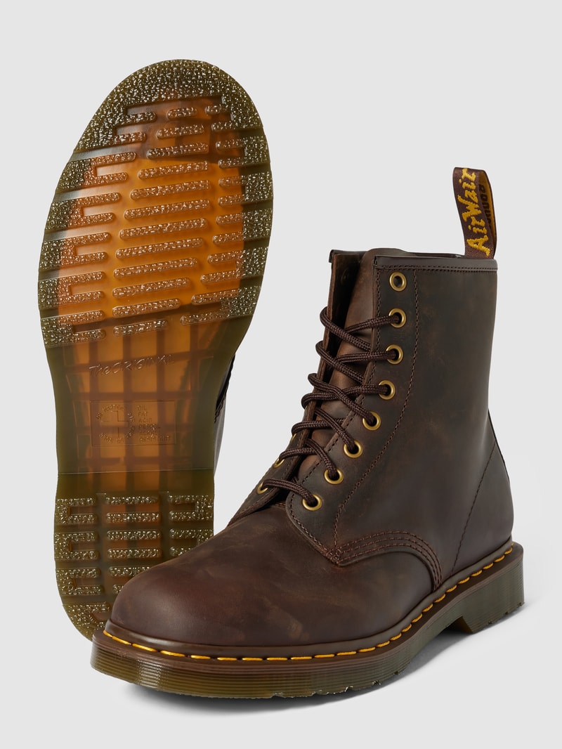 Schnürboots aus Leder Modell 'EYE' in mittelbraun