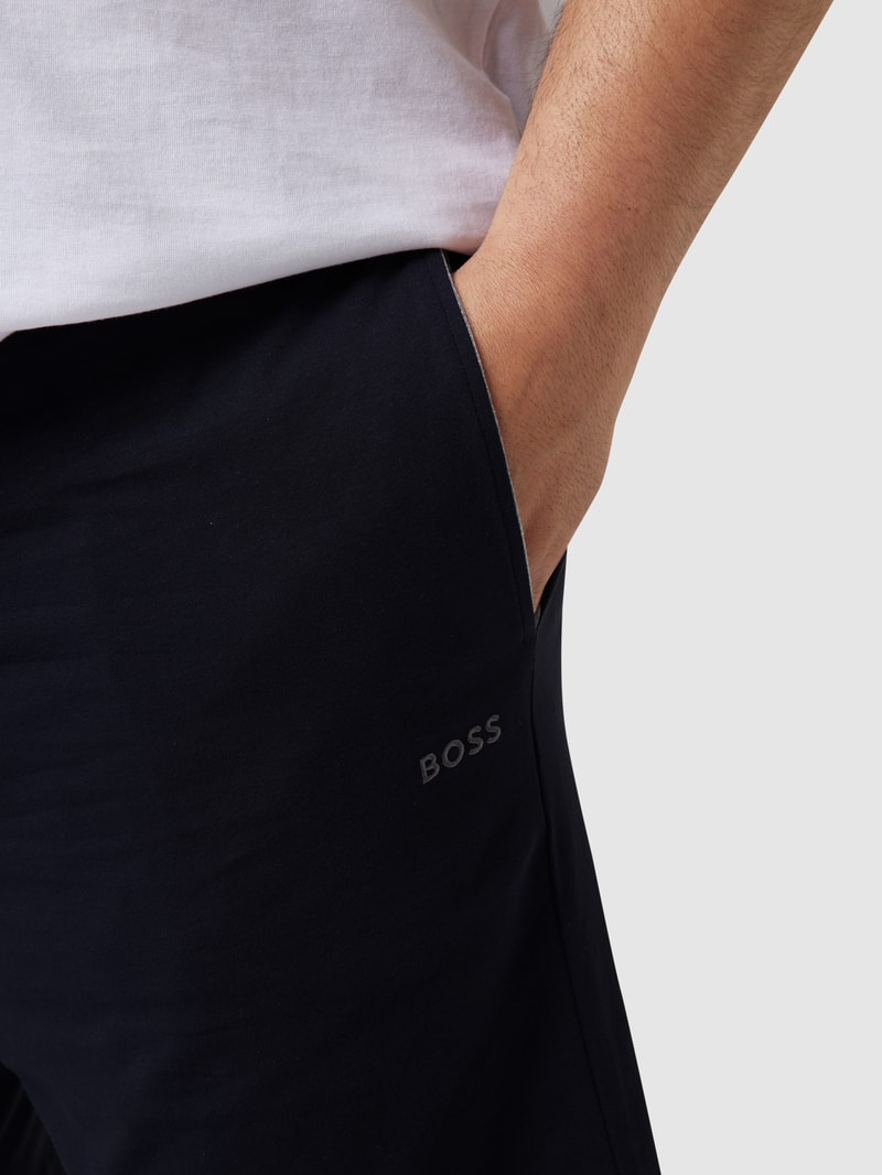 PLUS SIZE Sweatshorts mit Logo-Stitching in dunkelblau