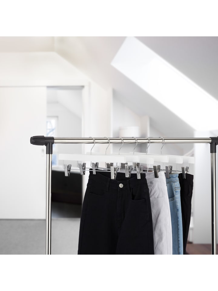 relaxdays 12er-Set: Hosenbügel in Weiß günstig kaufen onesize