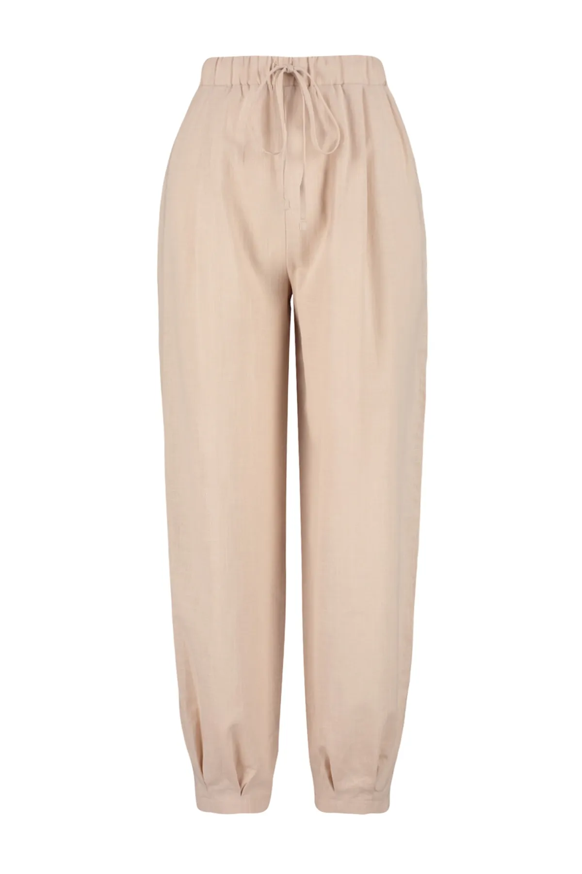 Trendyol Collection  Beige gewebte Hose aus 100 % Baumwolle TBESS23PL00015