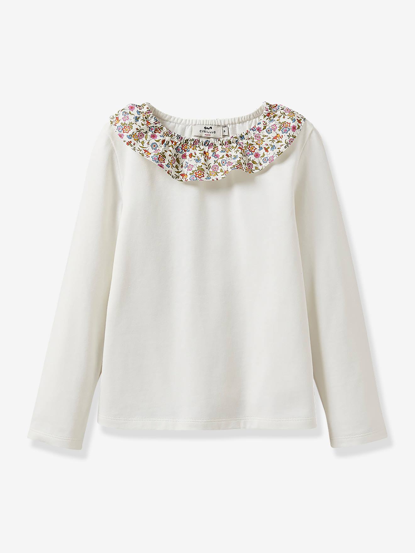 T-shirt Fille col en tissu Liberty