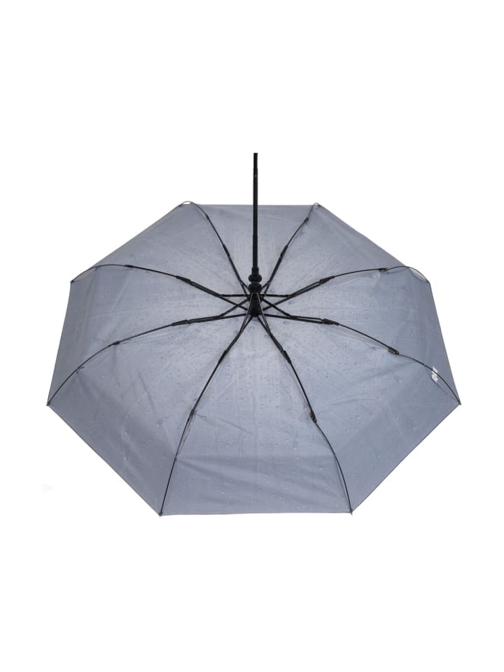 COFI 1453 Teleskop Taschenschirm mit Schutzhülle ø100 cm mit Tropfenmotiv in Grau günstig kaufen onesize