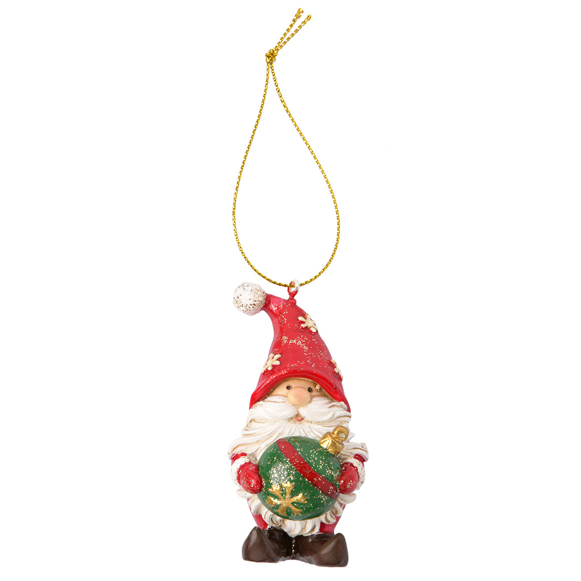 Dekofigur Weihnachtsmann mit Aufhängeschlaufe rot / weiss / grün