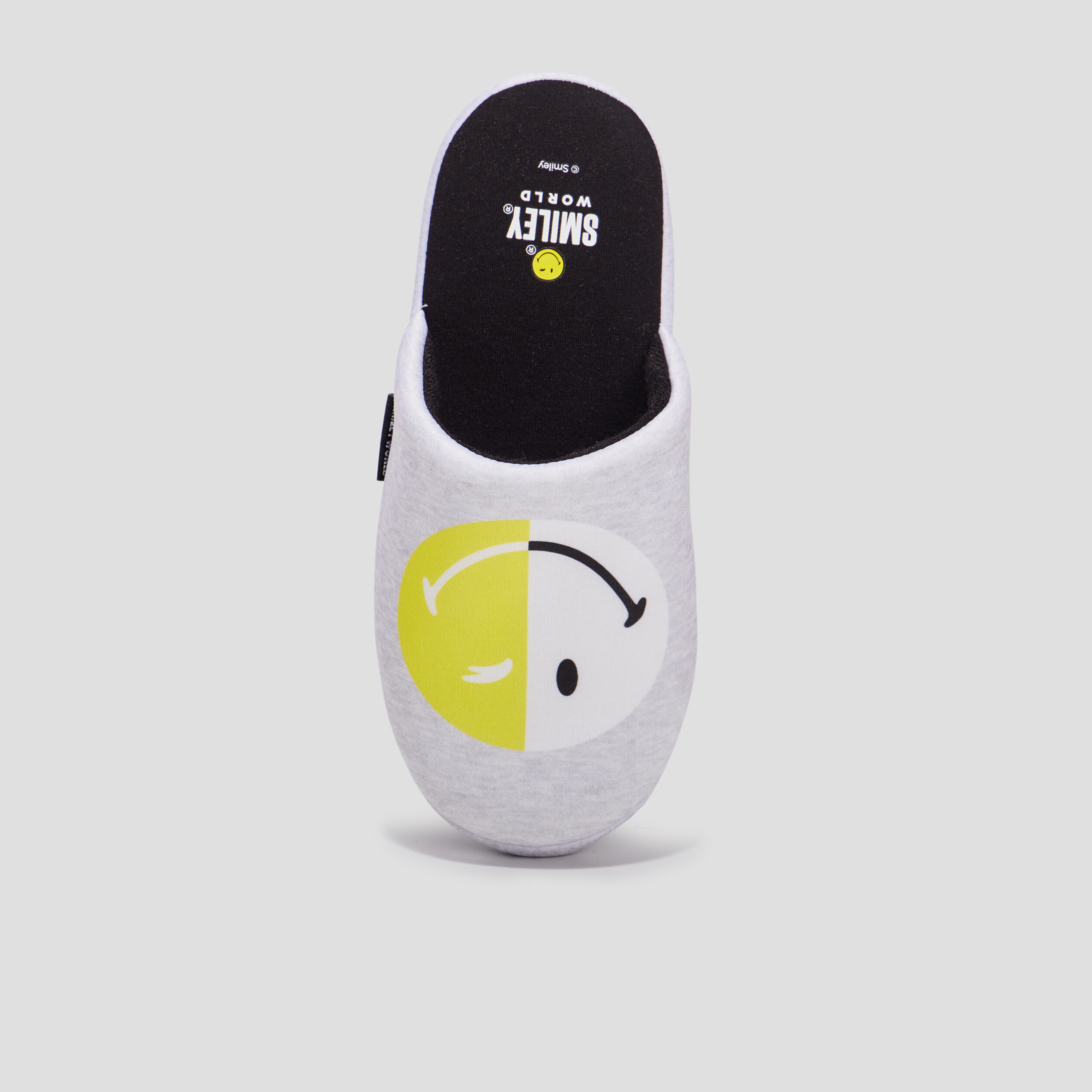 Chaussons mules Smiley World gris homme | La Halle