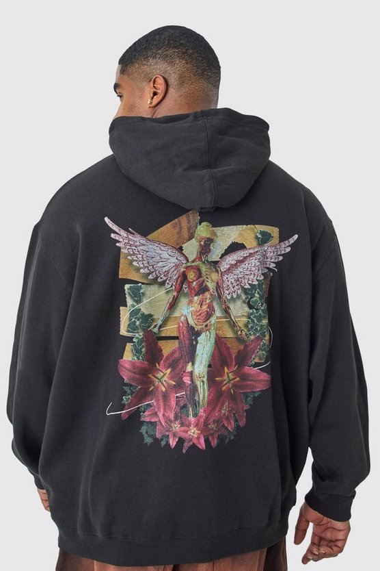 Plus Hoodie mit lizenziertem Nirvana-Print