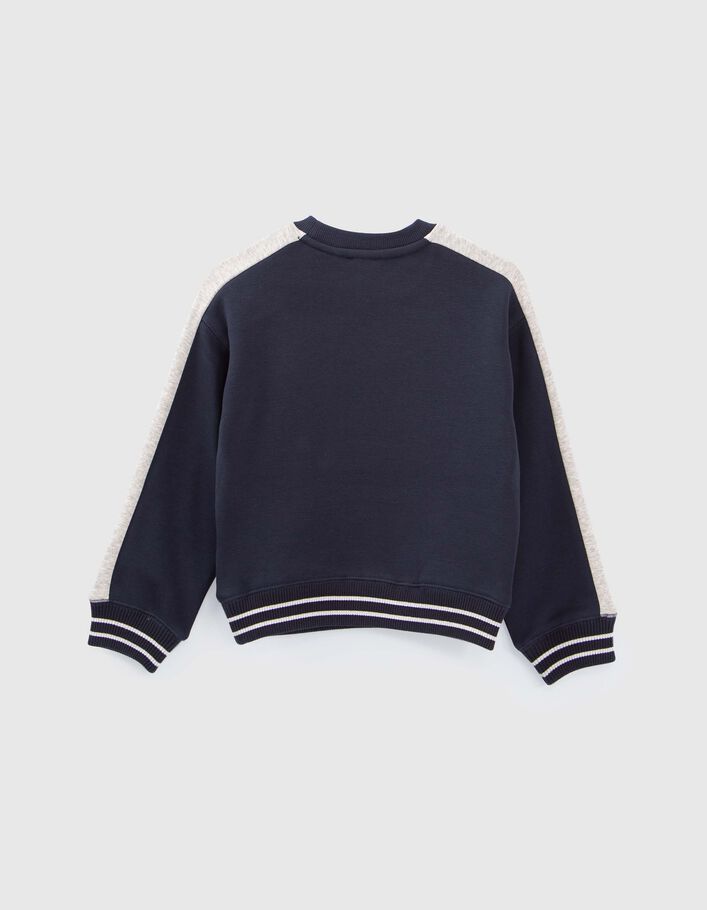 Sweat marine avec étoile sequins réversibles fille