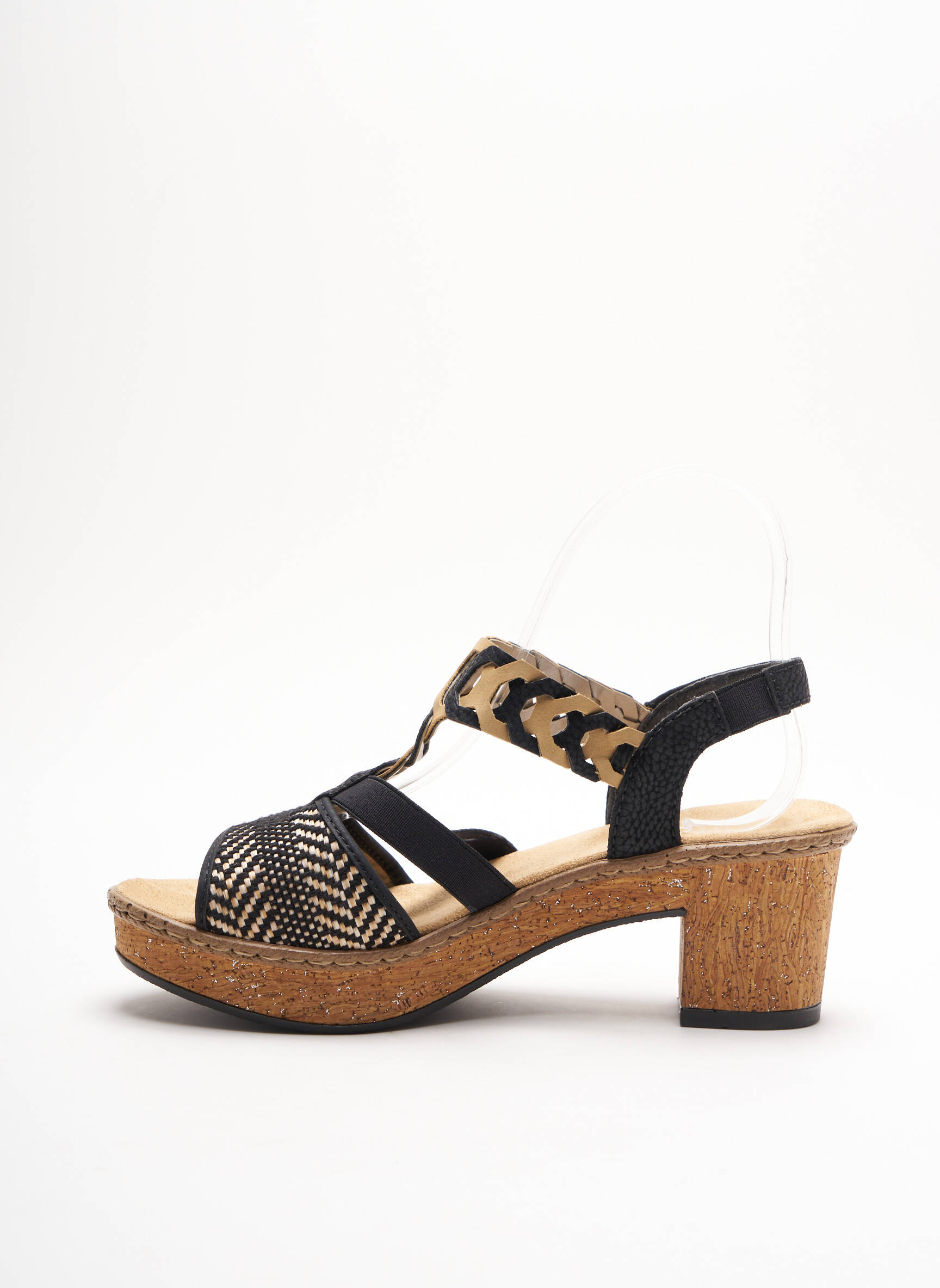 Rieker Sandales Nu Pieds Femme couleur noir