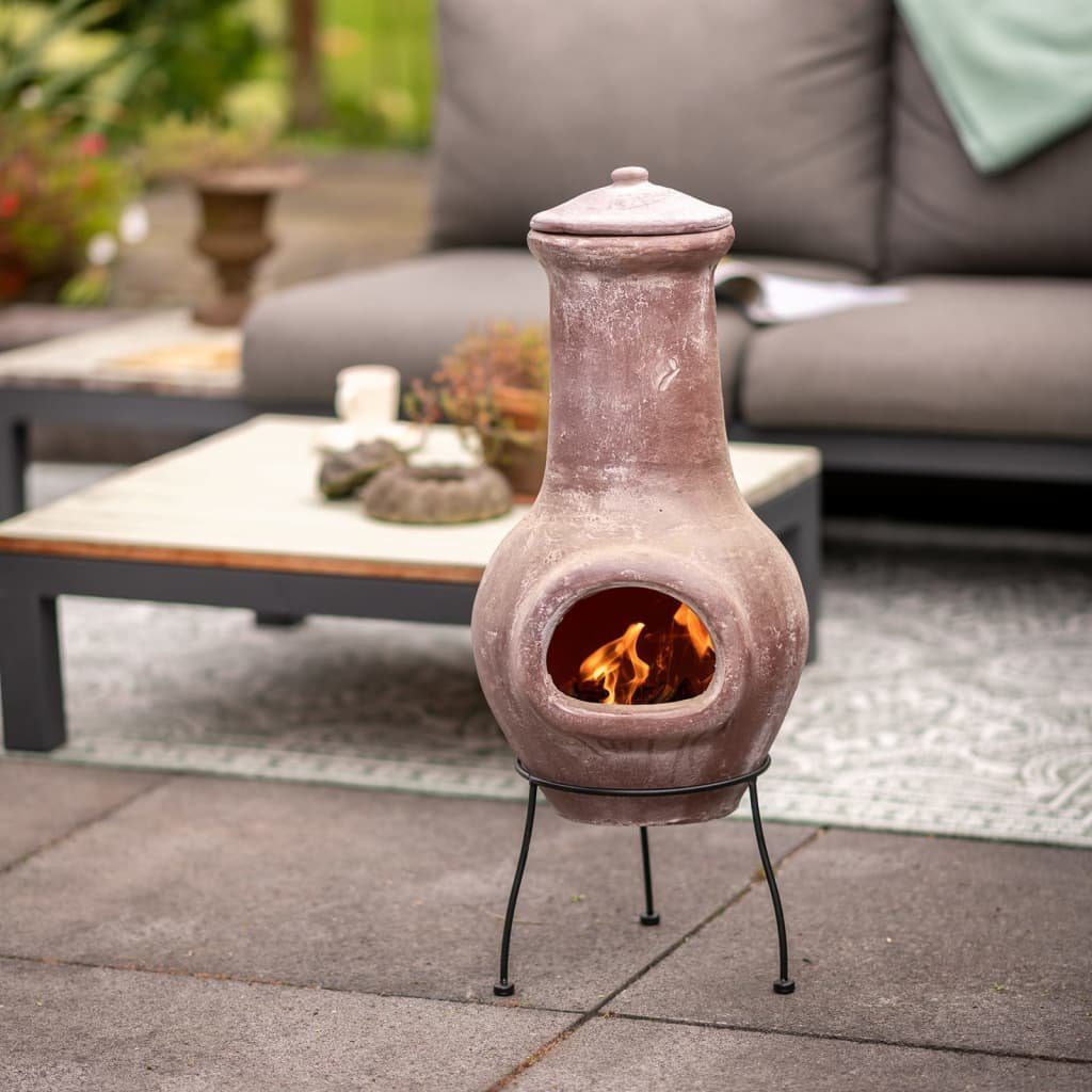 REDFIRE® Feuerstelle Kaminofen Salamanca Dunkelrot 36 x 36 x 85 cm Ton