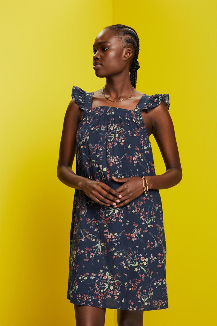 Bedrucktes Minikleid, 100 % Baumwolle
