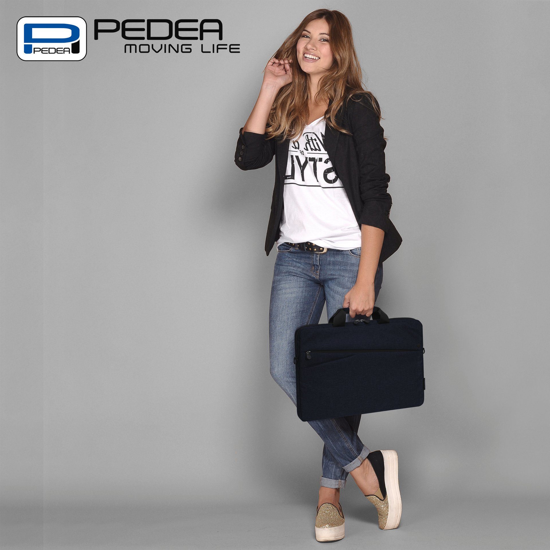 PEDEA Laptoptasche Notebooktasche Fashion bis 39,6 cm (bis 15,6), dicke Polsterung und ein fleeceartiges, weiches Innenfutter