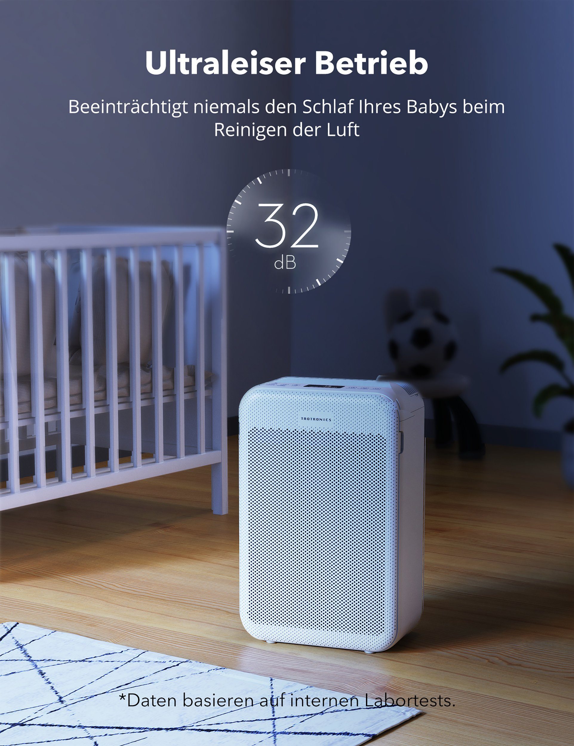 TaoTronics Luftreiniger TT-AP003, 3-in-1 True HEPA H13 Filter / 99,97% Filterleistung / 3 Lüfterstufen