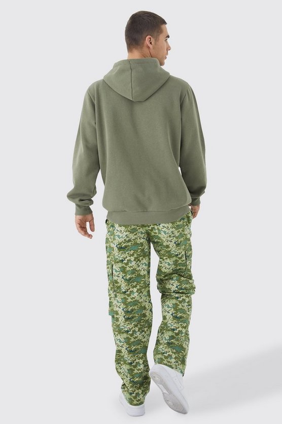 Lockere Camouflage Cargo-Hose mit Reißverschluss