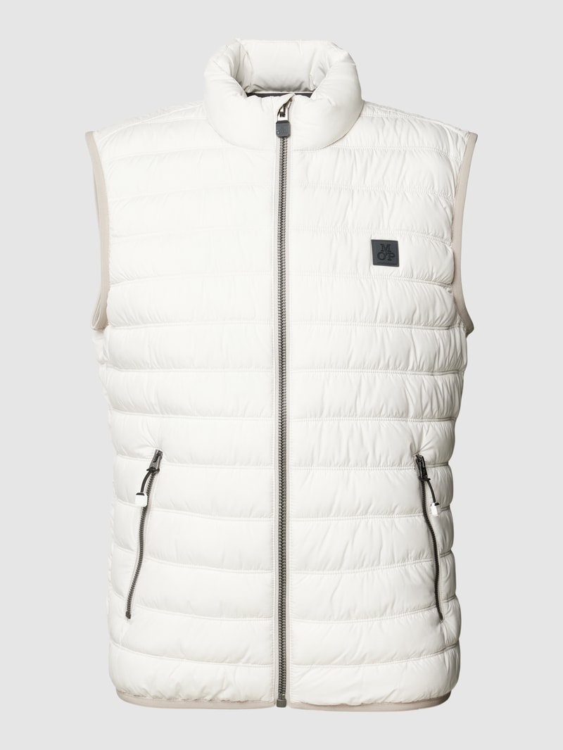 Steppweste mit Label-Detail in offwhite