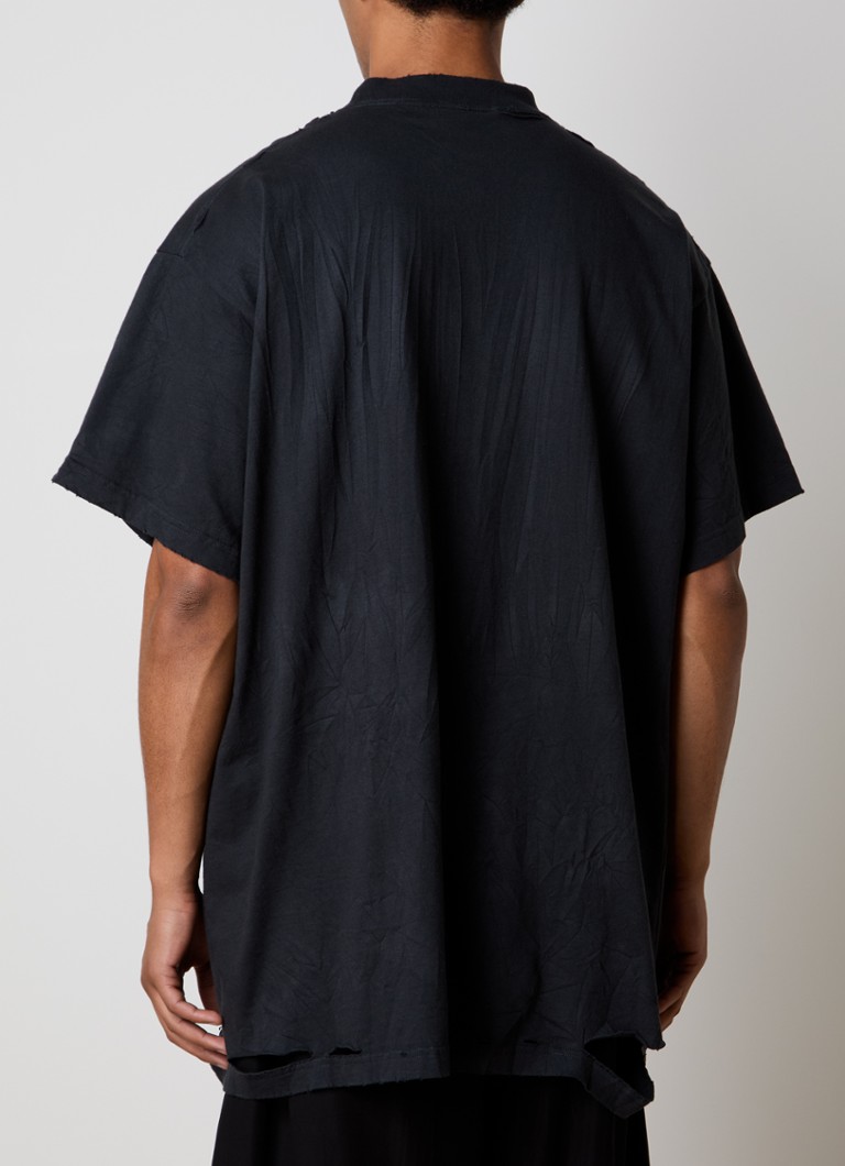 Balenciaga Oversized T-shirt with logo and destroyed finish