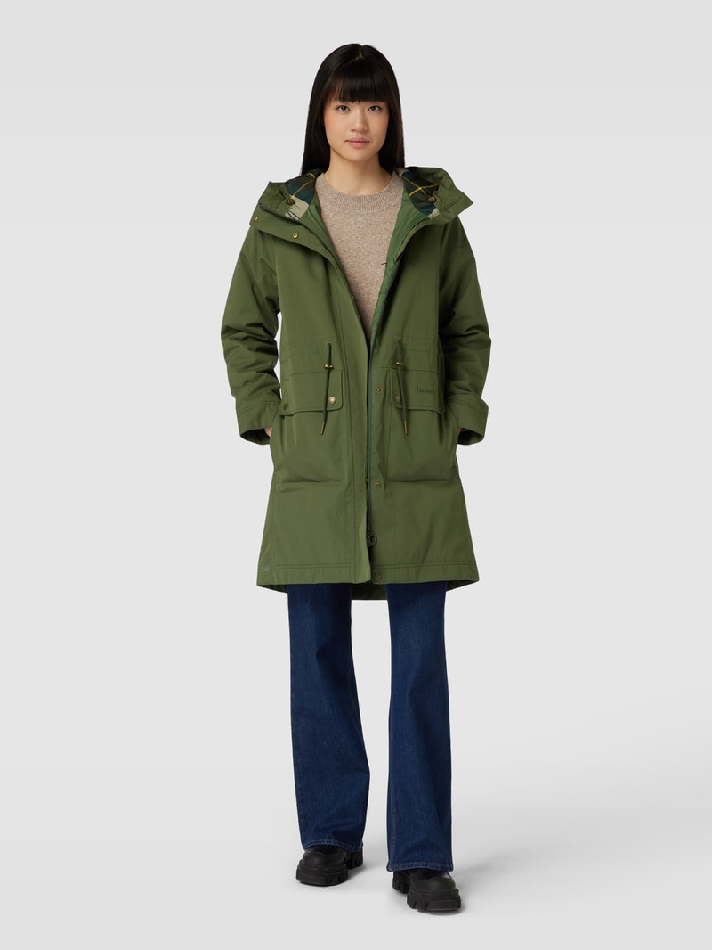 Jacke mit Kapuze Modell 'BOWLEES' in olivgrün