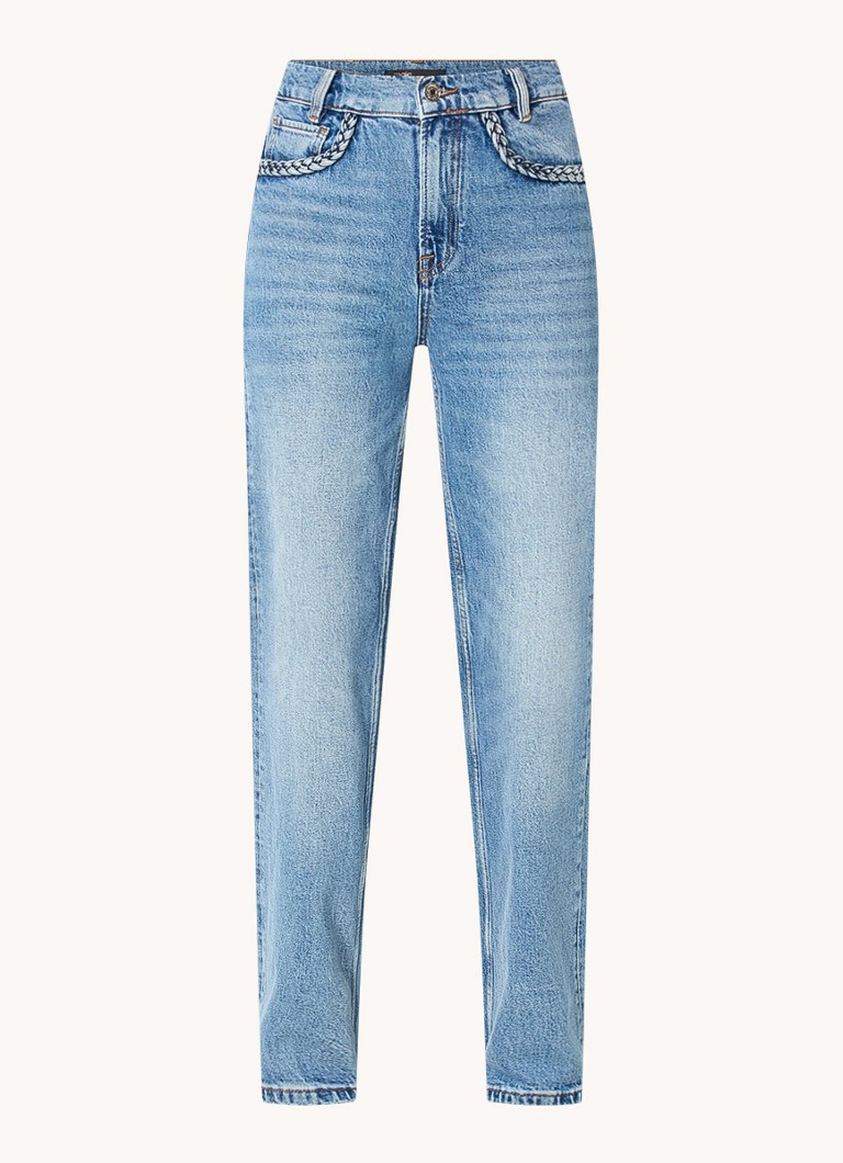 Maje high-waist straight-leg jeans with a light wash