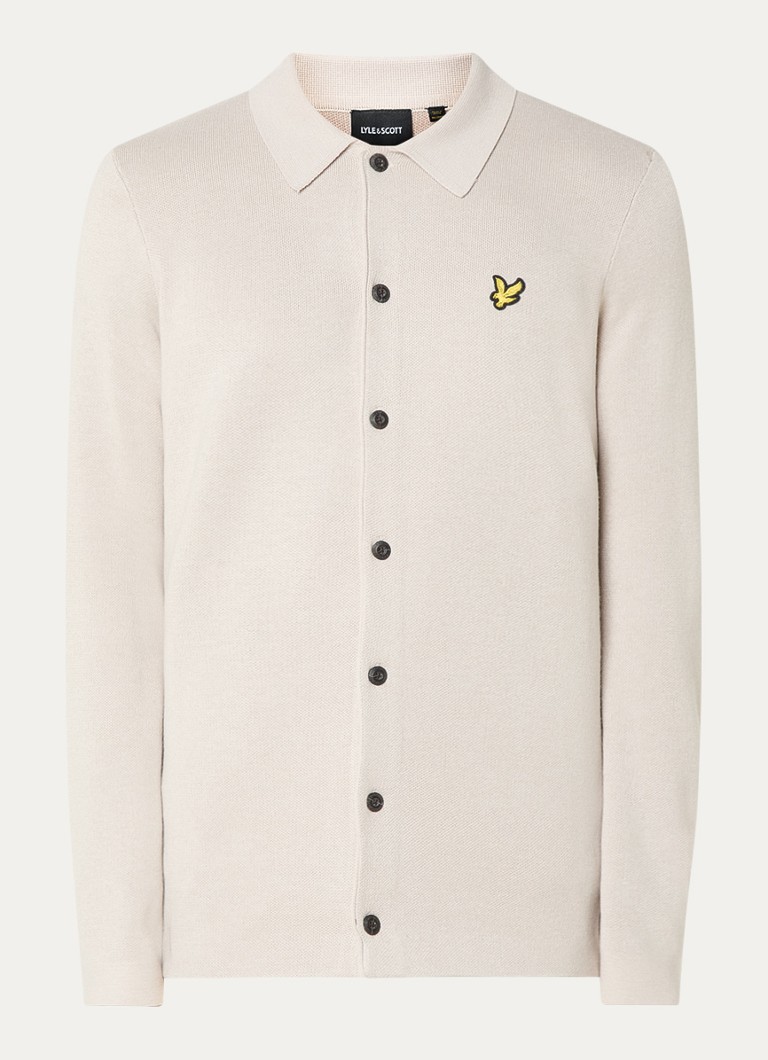 Jemný pletený kardigan Lyle & Scott zo zmesi vlny s logom