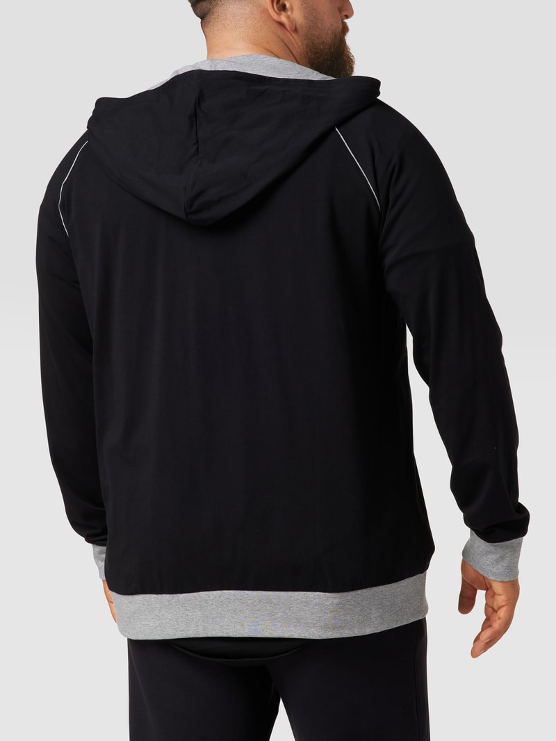PLUS SIZE Sweatjacke mit kontrastiven Details in schwarz
