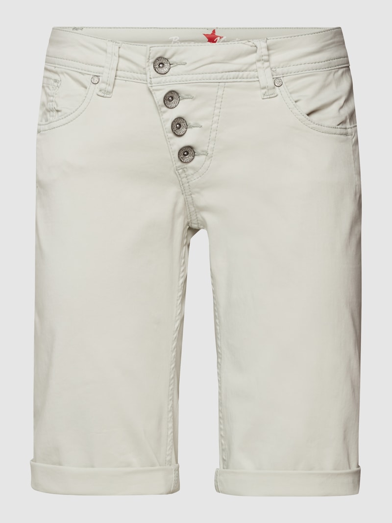 Bermudas mit Label-Details in hellgrau