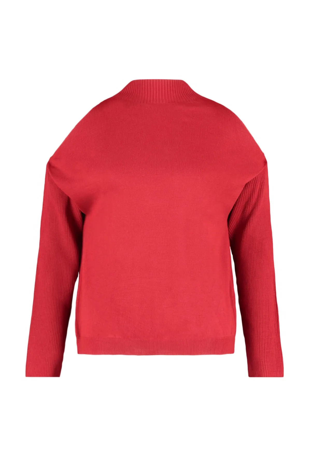 Trendyol Curve  Roter, detaillierter Strickpullover mit Cut-Outs