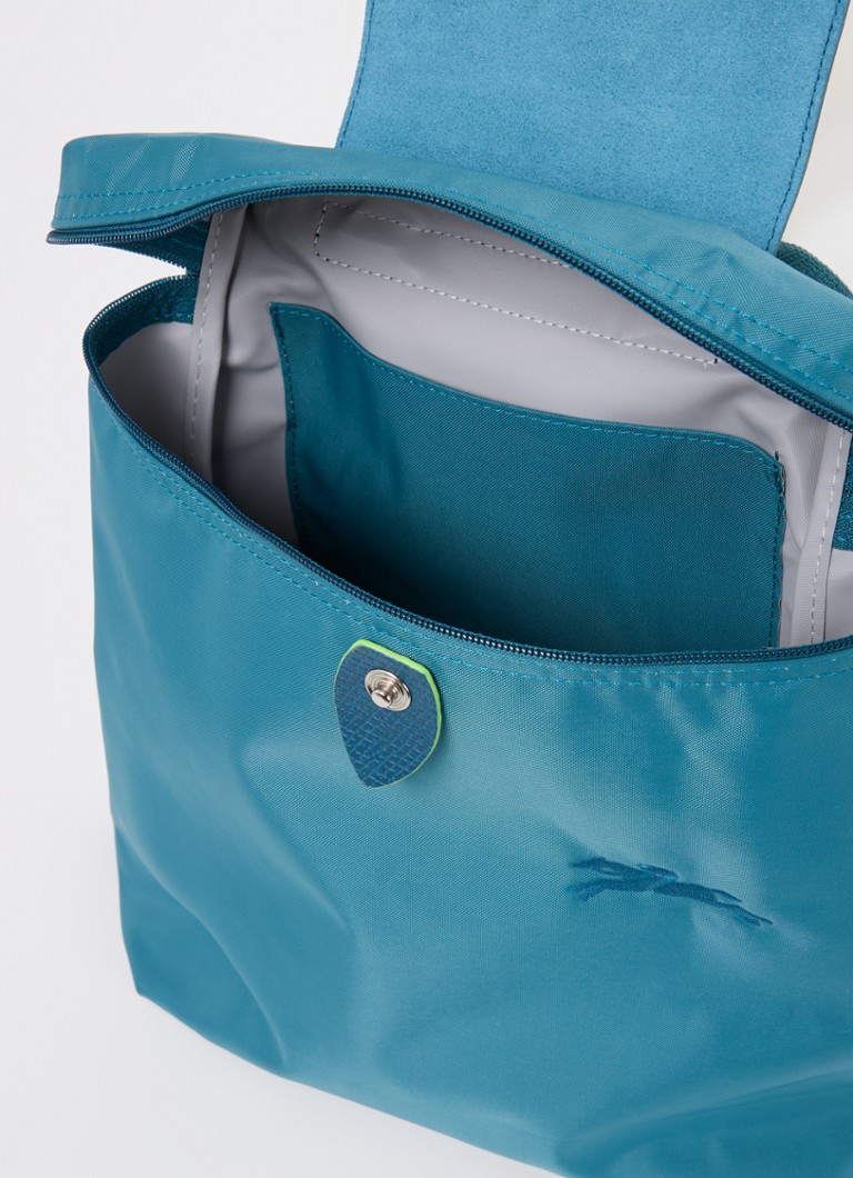 Longchamp Le Pliage Vihreä reppu nahkayksityiskohdilla