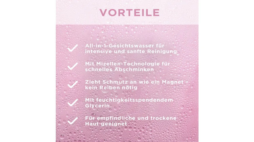 Garnier Skin Active Mizellen Reinigungswasser All-in-1 für trockene Haut - Entfernt Make-up und Unreinheiten 400 ml