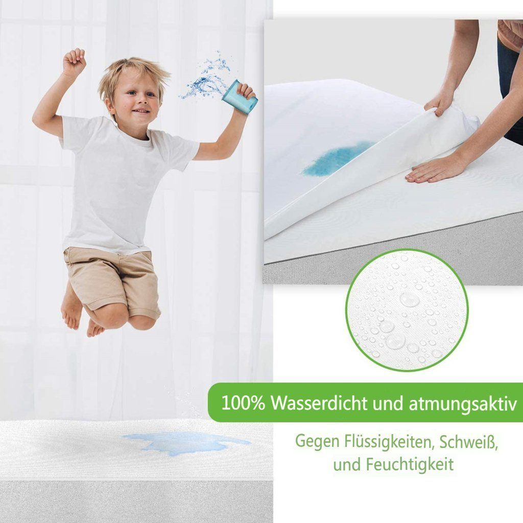 Matratzenschoner TVIRD, wasserdichte Matratzenauflage aus Bambusfaser 150x200cm