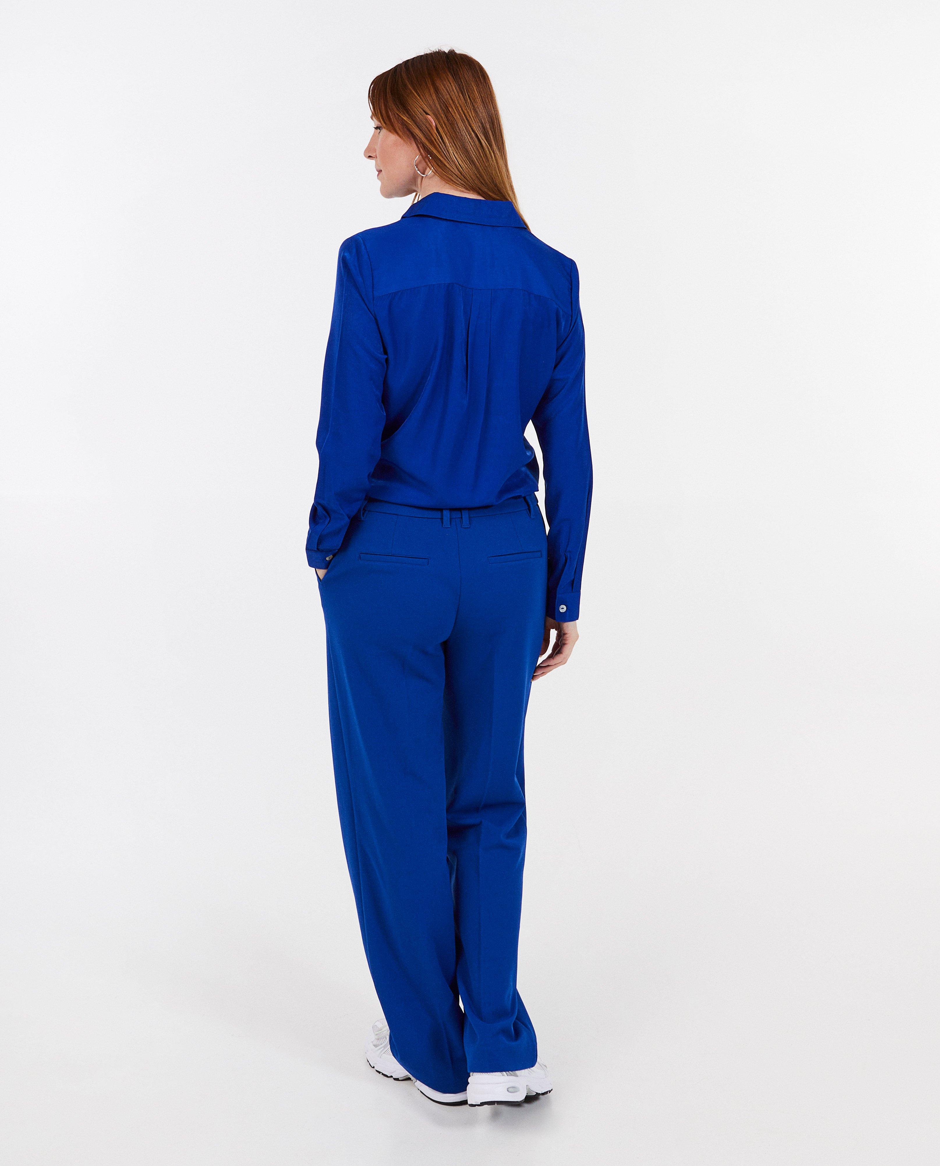 Pantaloni texturați Sora Blue albastru închis