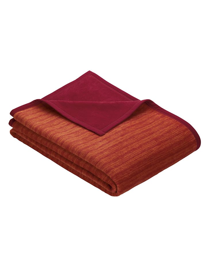 Ibena Wohndecke ''Fano'' in Rot/ Orange günstig kaufen 150x200 cm