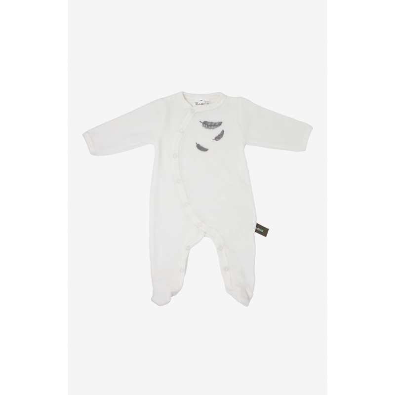 Pyjama bébé en Coton Bio à motifs plumes colorées