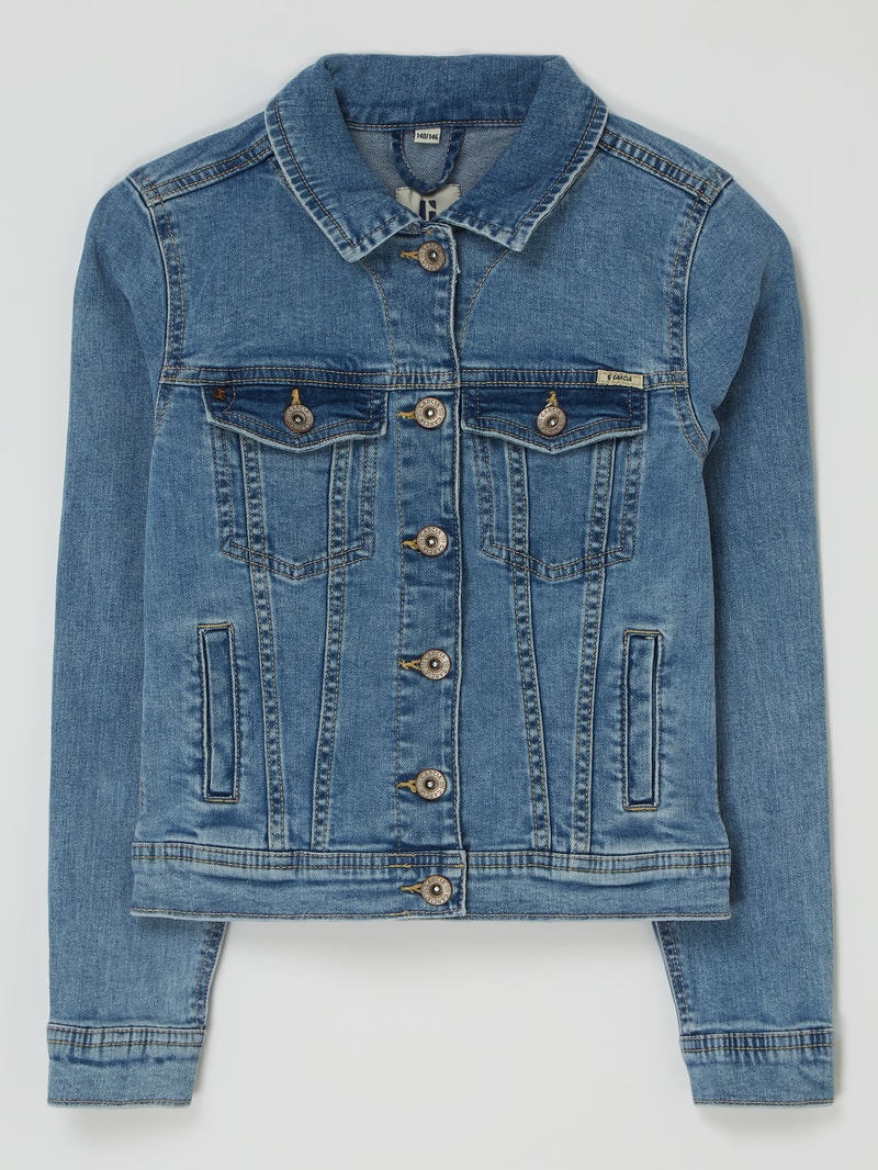 Slim Fit Jeansjacke mit Stretch-Anteil Modell 'Chiara ' in jeans