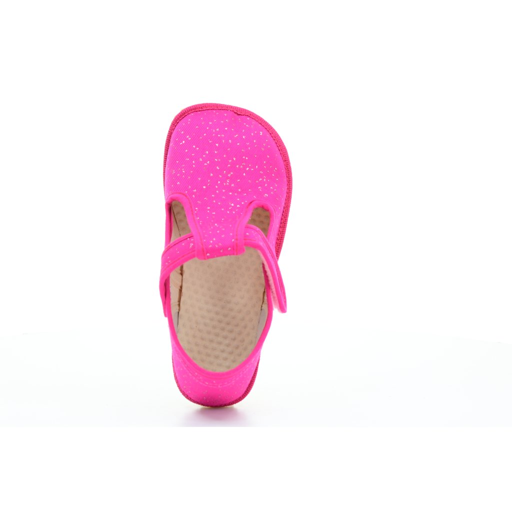 Beda Pink Shine Canvas Hausschuhe mit Hinterkappe (BF-060010 / W / OP)