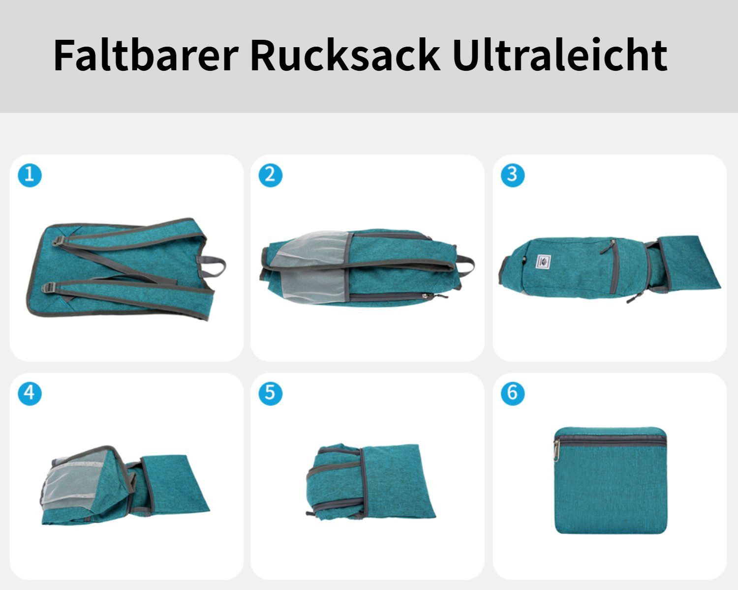 G4Free Wanderrucksack, Leichter Kleiner Faltbar Reise-Tagesrucksack