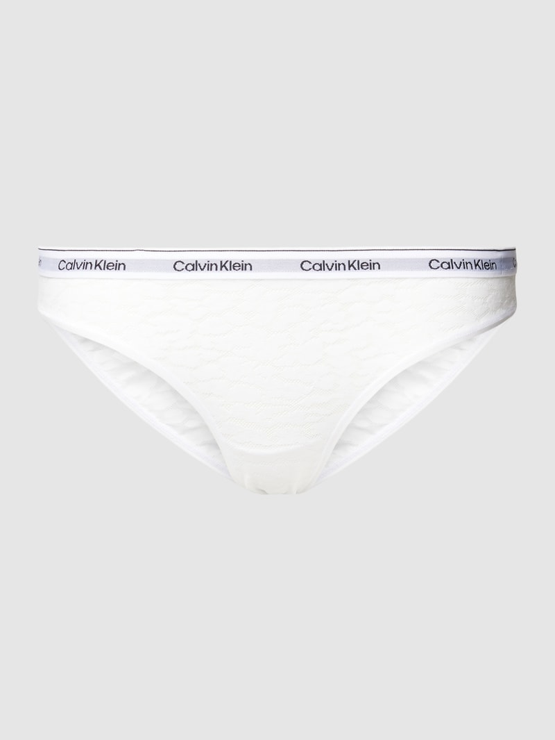 Slip mit Label-Bund in weiß