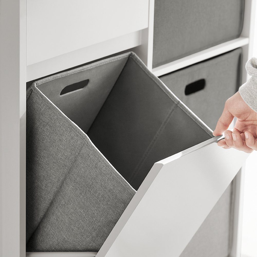 SoBuy Wäscheschrank BZR77 mit ausklappbarem Wäschesäcken Wäschesack Wäschetruhe