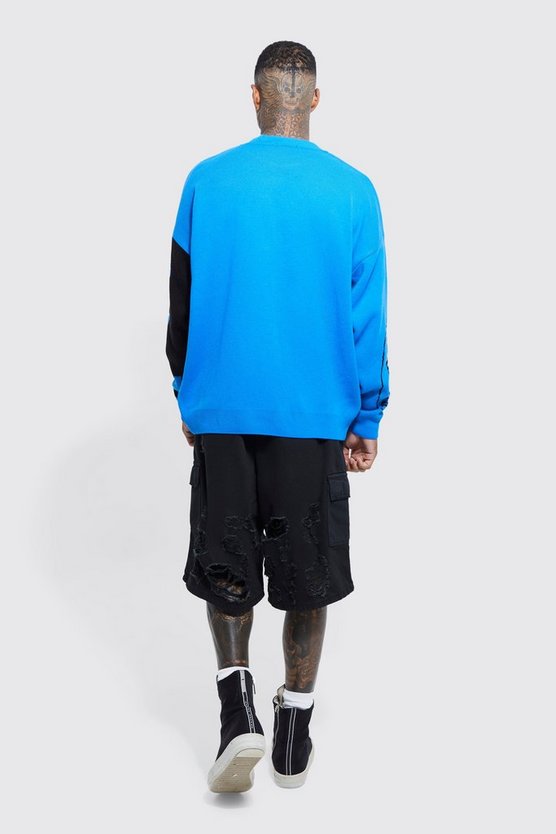 Oversize Strickpullover mit Text