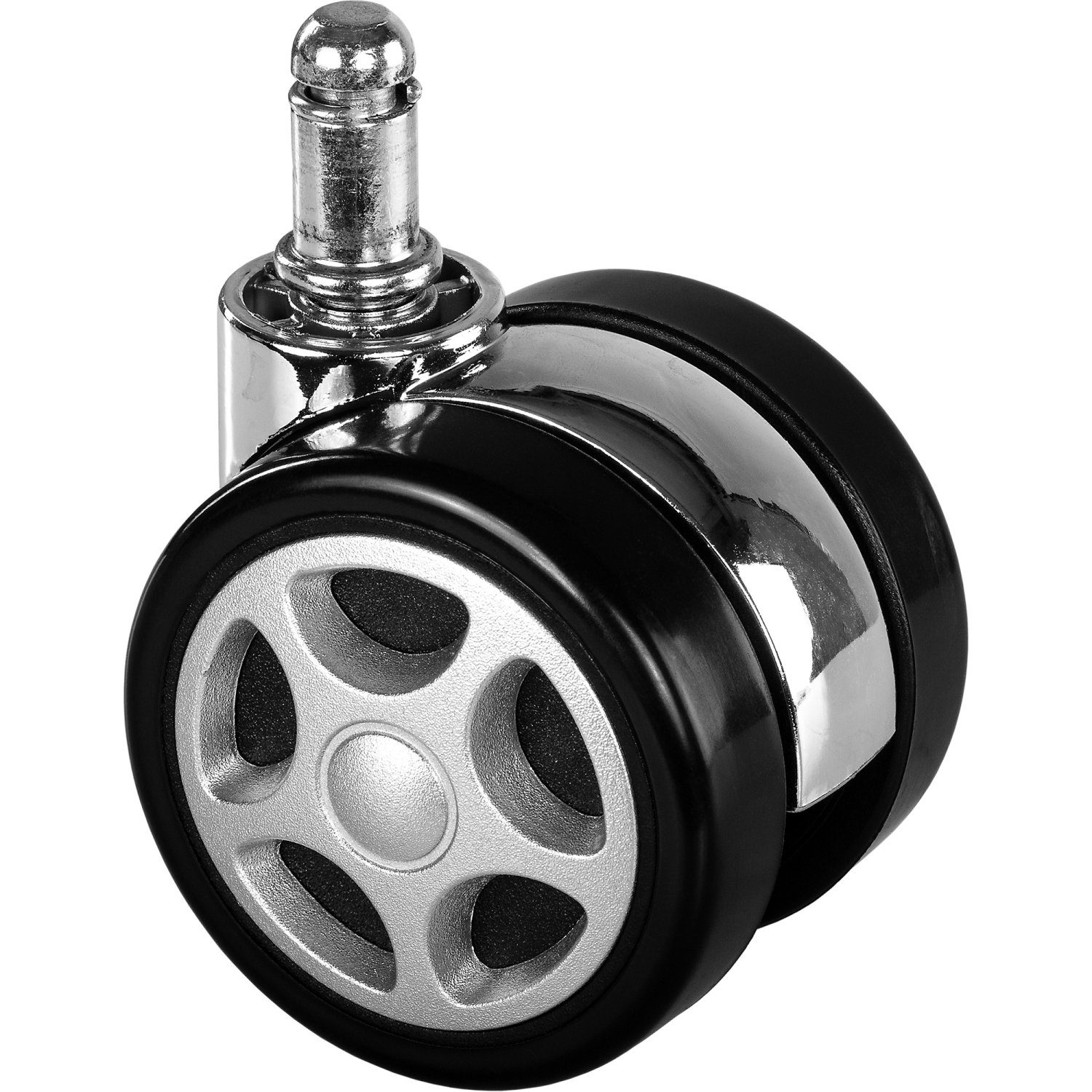 RACEMASTER Stuhlrolle 5er Set Bürostuhlrollen, (Set, 5-St), universell für Hartböden und Teppich, Racing Design, XL Rollen 60 mm