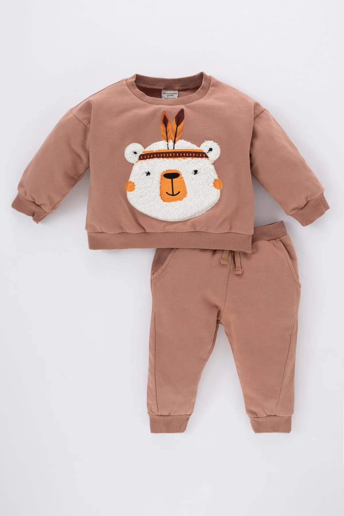 DeFacto  Gemustertes Sweatshirt-Jogginghose-Set für Babys, 2-teilig
