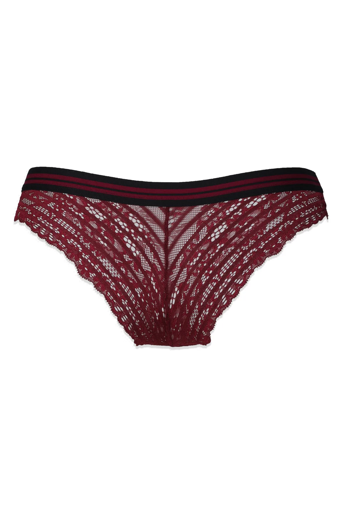 koza iç giyim  3-teiliges Höschen aus gestreifter elastischer Spitze für Damen