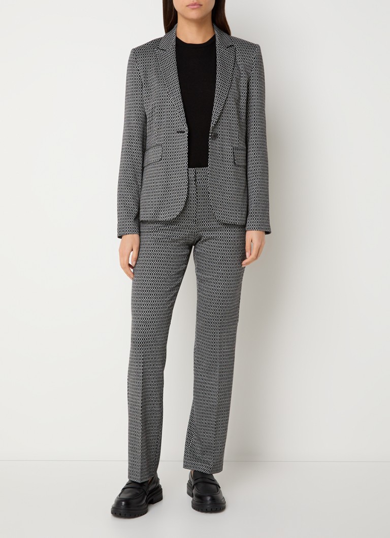 Calças boca de sino de cintura alta Gerry Weber com estampa jacquard.
