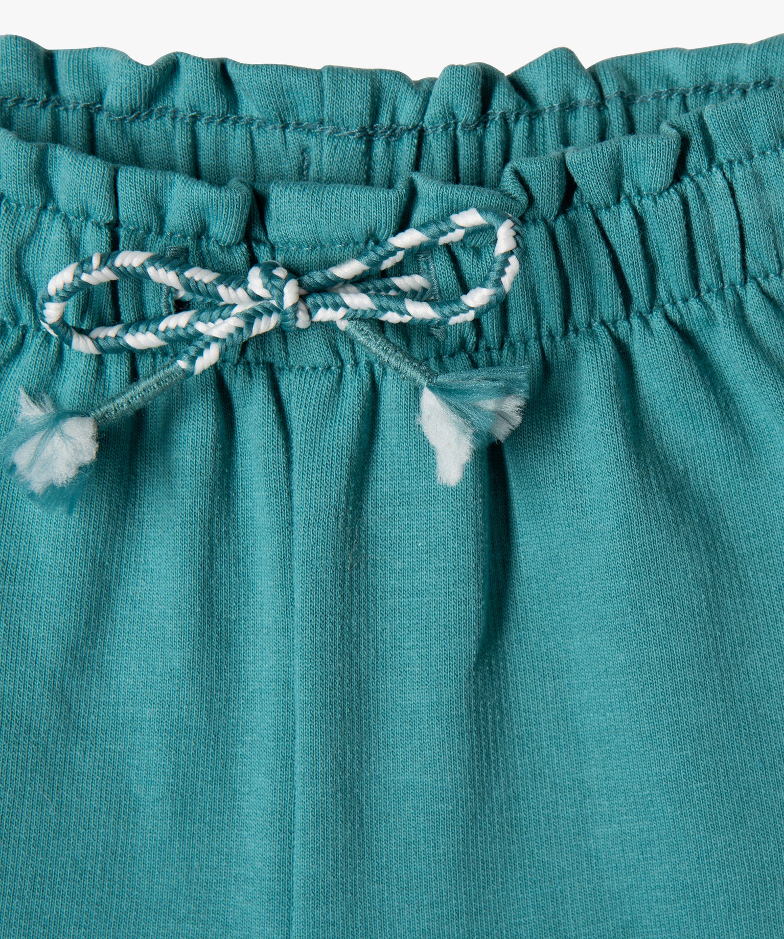 Short bébé fille avec taille élastique froncée vert | GEMO