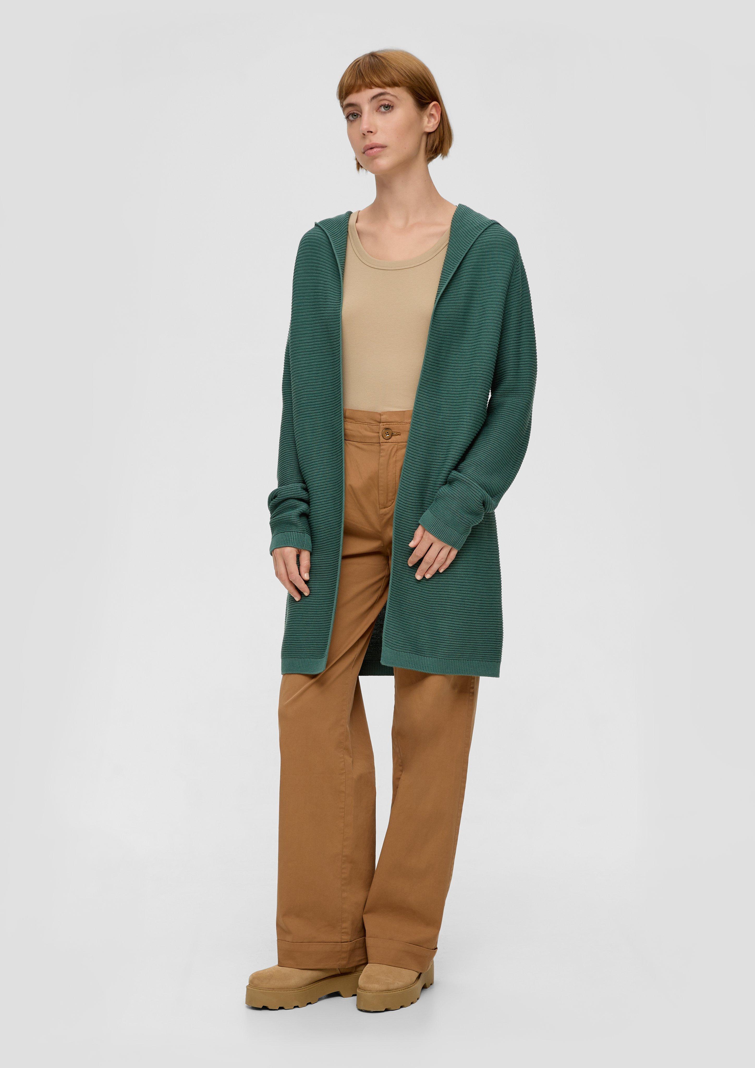 Long Cardigan in Rippstrick-Qualität  2134423-6733