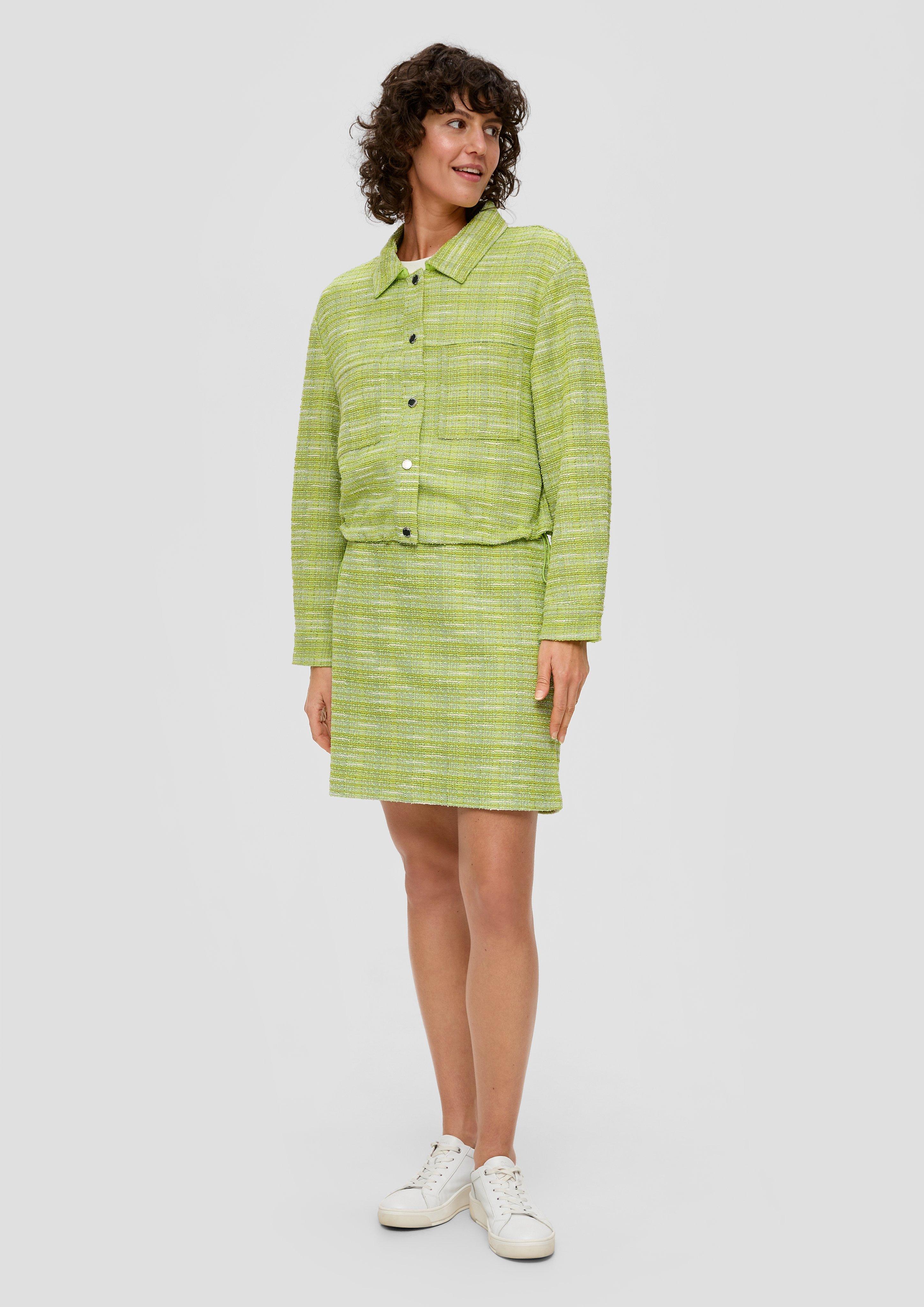 Kastige Bouclé-Jacke mit Durchzugkordel  2141095-7423
