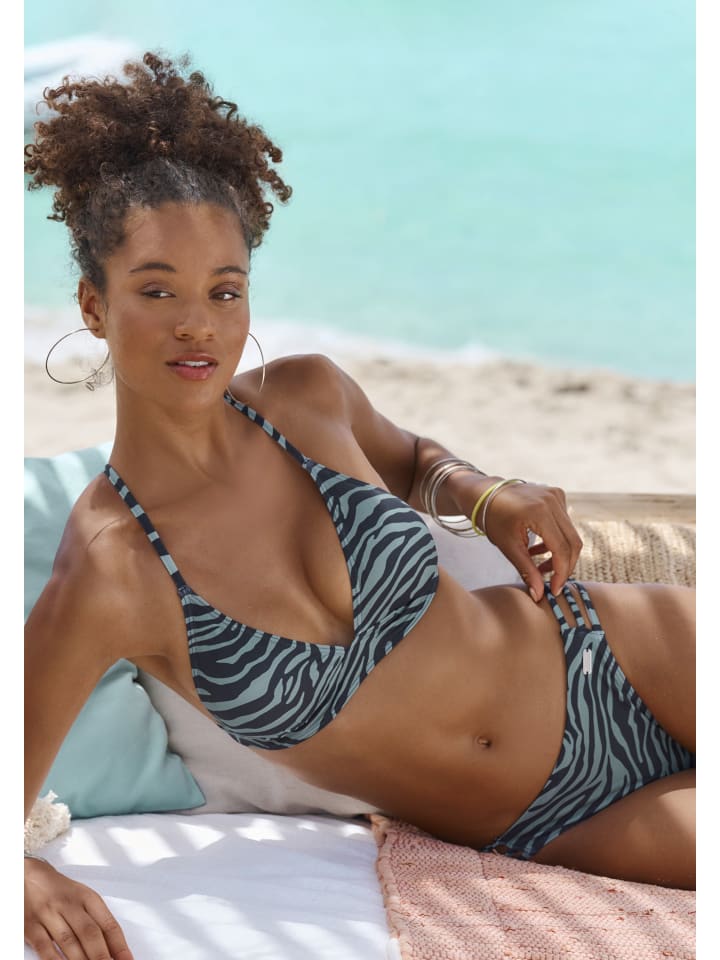Venice Beach Bikini-Hose in schwarz-oliv günstig kaufen