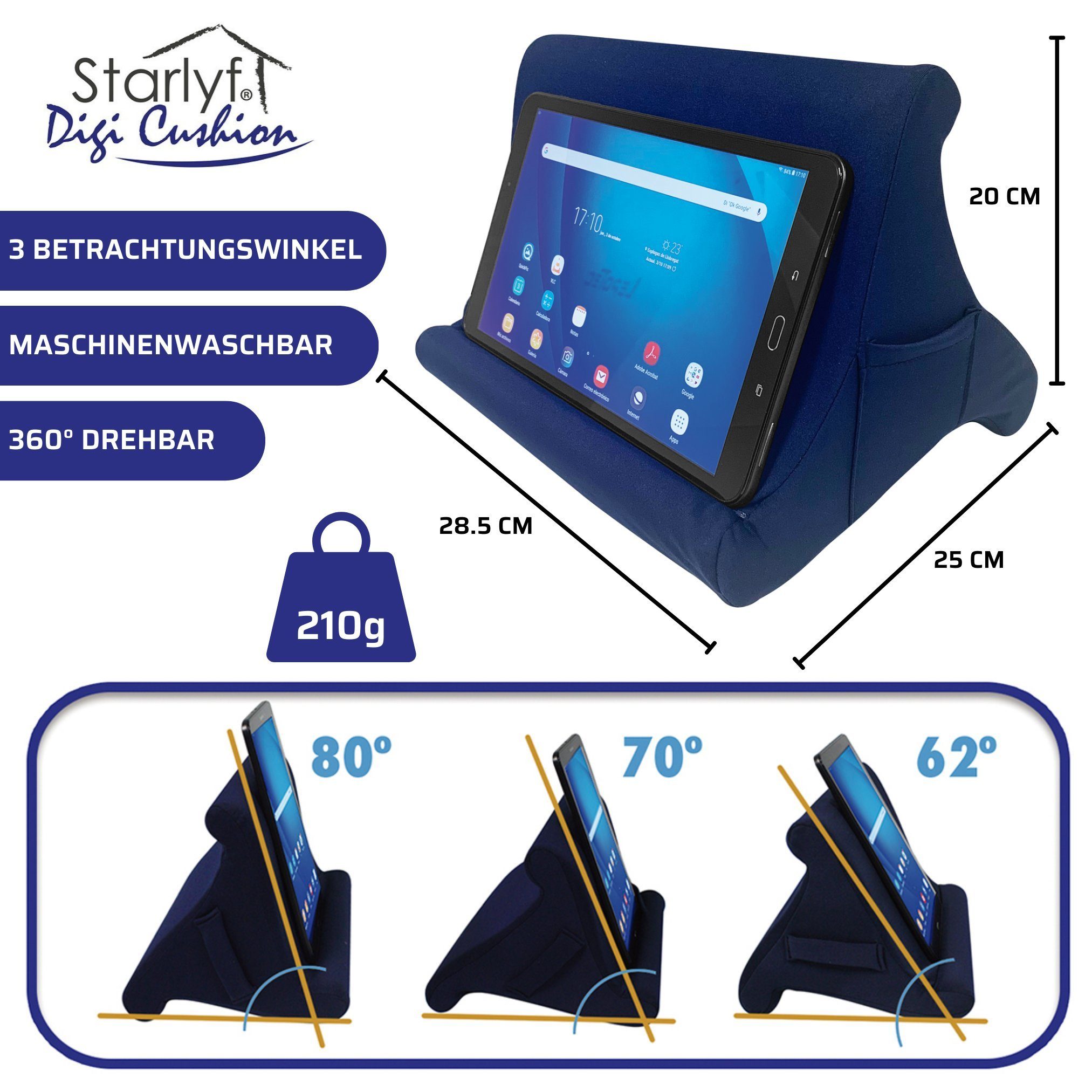 Starlyf Buchkissen Digi Cushion, 1-tlg., Lesekissen und Tablet Kissen, wendbar, 3 Positionen