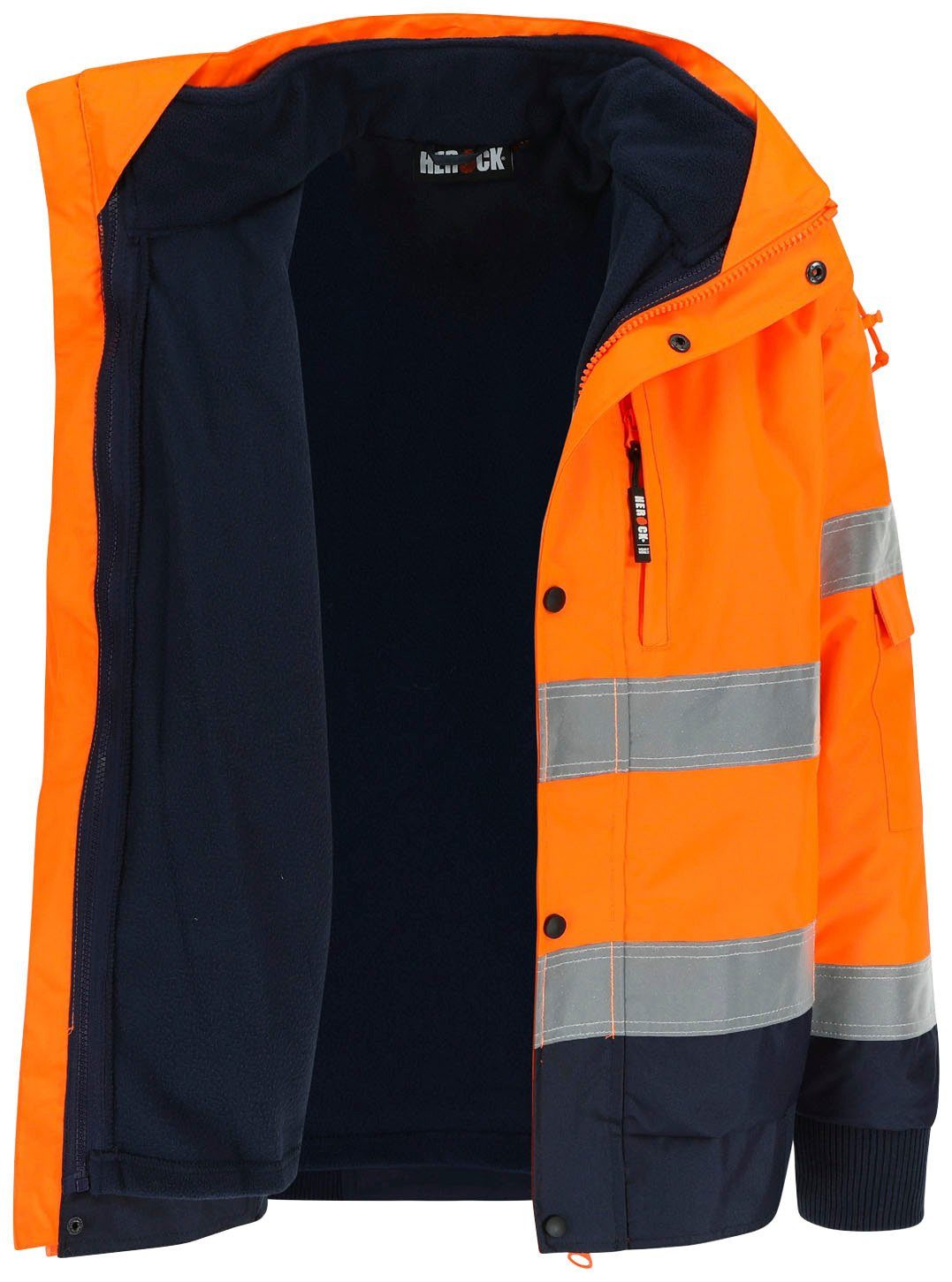 Herock Arbeitsjacke Tarvos HIGH VIZ Mit herausehmbarem Fleece-Bodywarmer und abnehmbaren Ärmeln und Kapuze
