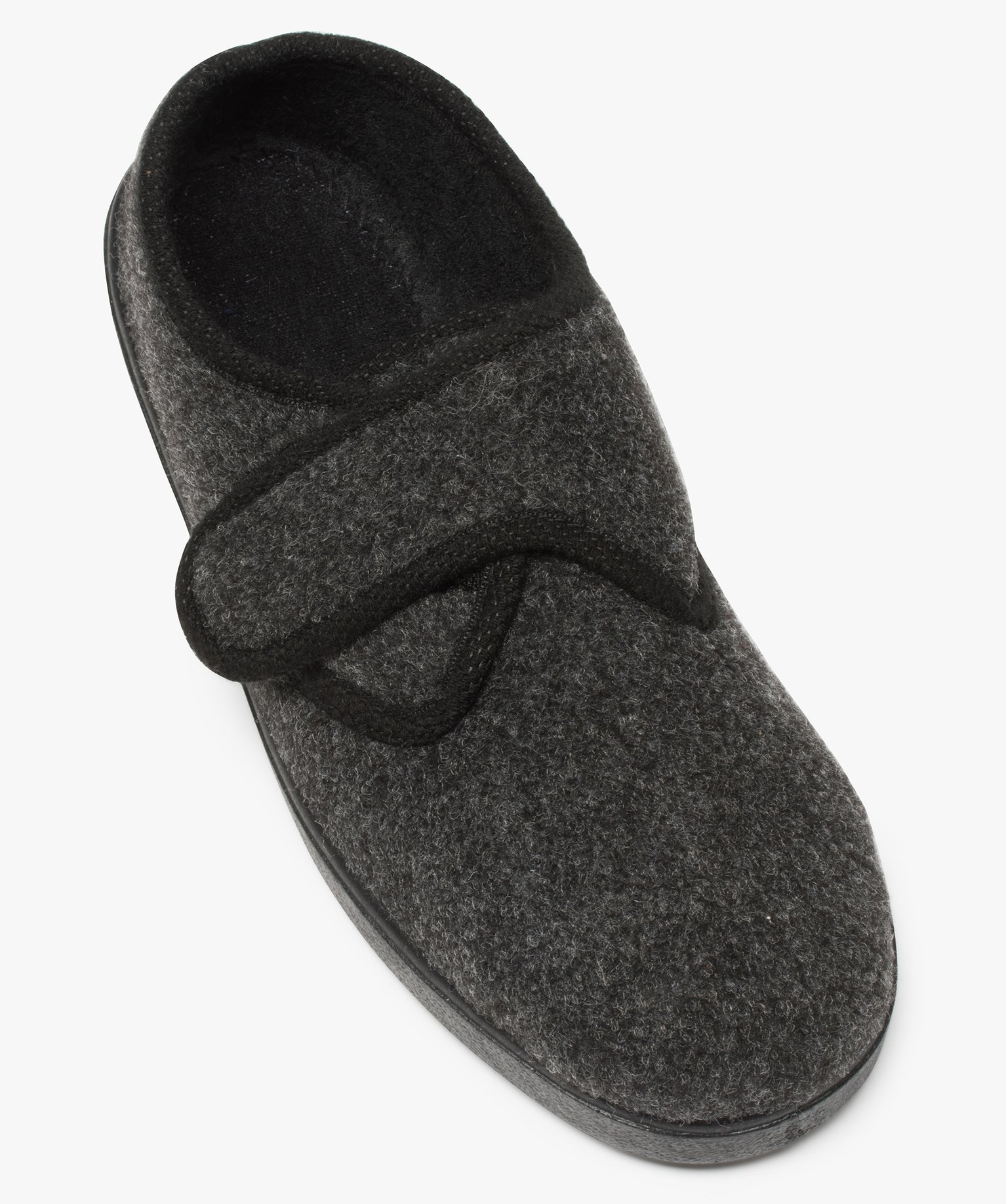 Chaussons homme à fermeture scratch noir | GEMO