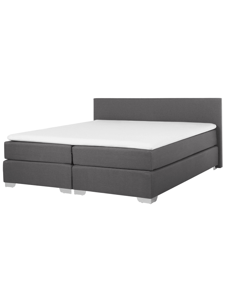 Beliani Doppelbett PRESIDENT in Grau/Silber - (W) 190 x (H) 90 x (L) 210 cm günstig kaufen onesize