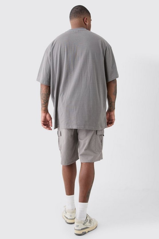 Plus lockere Twill Cargo-Shorts mit Reißverschluss-Detail